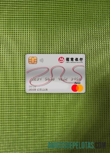 Tiongkok Merchants bank master Debit kartu tampilan foto depan sampel