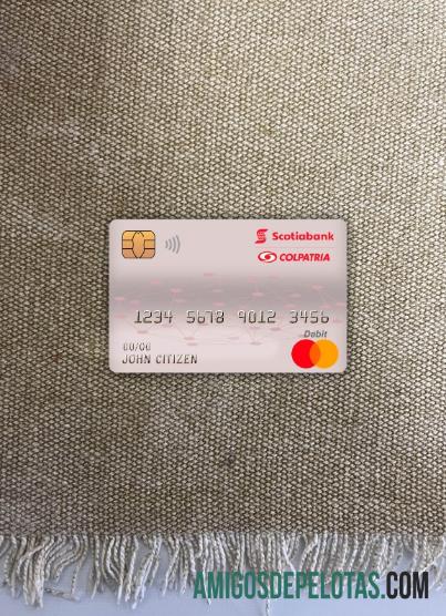 Kolombia Scotiabank colpatria bank master Debit kartu tampilan foto depan sampel