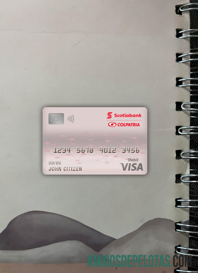 Kolombia Scotiabank colpatria bank visa Debit kartu tampilan foto depan pratinjau