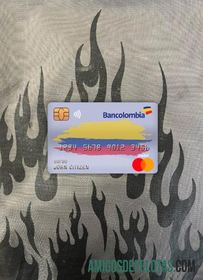 Kolombia bancolombia bank master Debit kartu tampilan foto depan sampel
