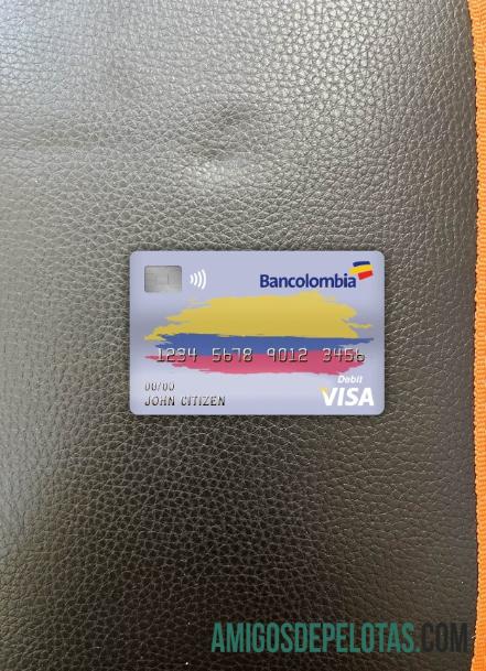 Kolombia bancolombia bank visa Debit kartu tampilan foto depan desain