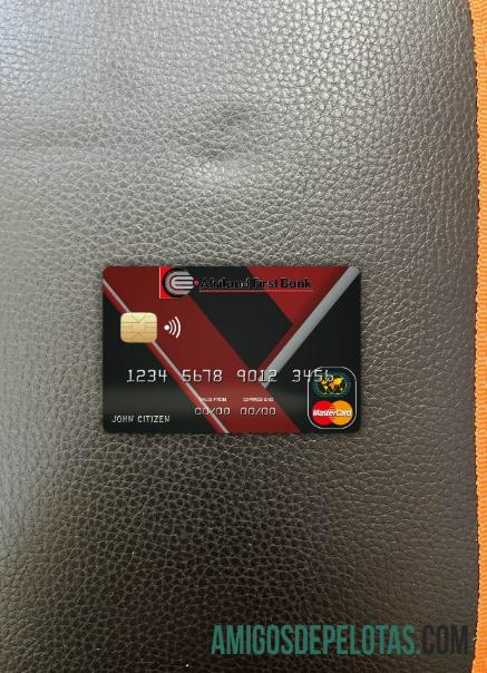 Kongo Afriland First bank mastercard tampilan foto depan templat