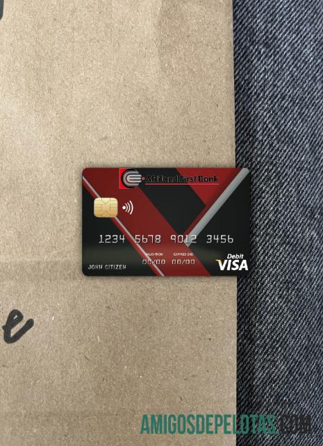 Kongo Afriland First bank visa kartu tampilan foto depan templat