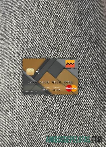 Kongo Kredit bank mastercard tampilan foto depan sampel