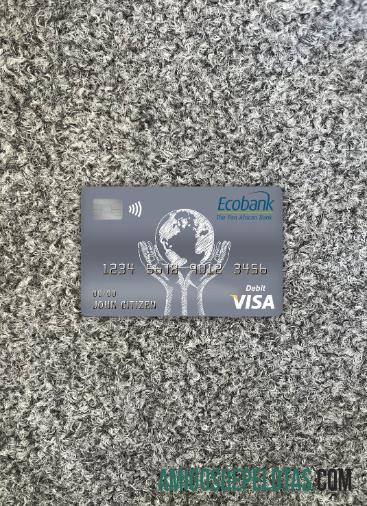 Kongo Ecobank bank visa Debit kartu tampilan foto depan makering