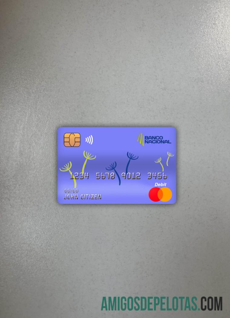 Kosta Rika banco nacional bank mastercard tampilan foto depan templat