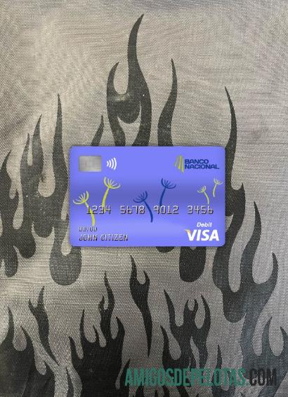 Kosta Rika banco nacional bank visa kartu tampilan foto depan templat