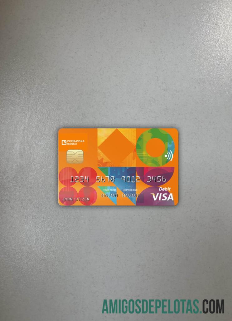 Kroasia Podravska bank visa kartu tampilan foto depan templat