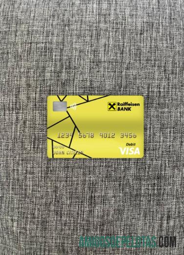 Kroasia Raiffeisen bank visa Debit kartu tampilan foto depan templat