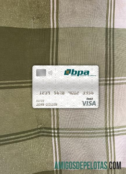 Kuba Banco popular de ahorro (bpa) bank visa Debit kartu tampilan foto depan pratinjau