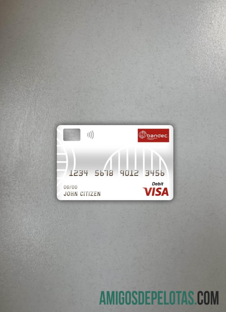 Kuba Bandec banco de credito y comercio bank visa Debit kartu tampilan foto depan pratinjau