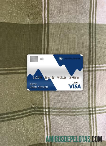 Siprus Alpha bank visa Debit kartu tampilan foto depan templat