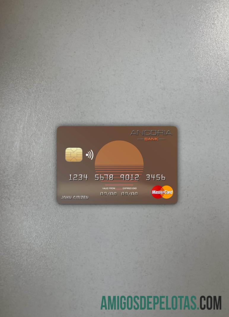 Siprus Ancoria bank mastercard tampilan foto depan templat