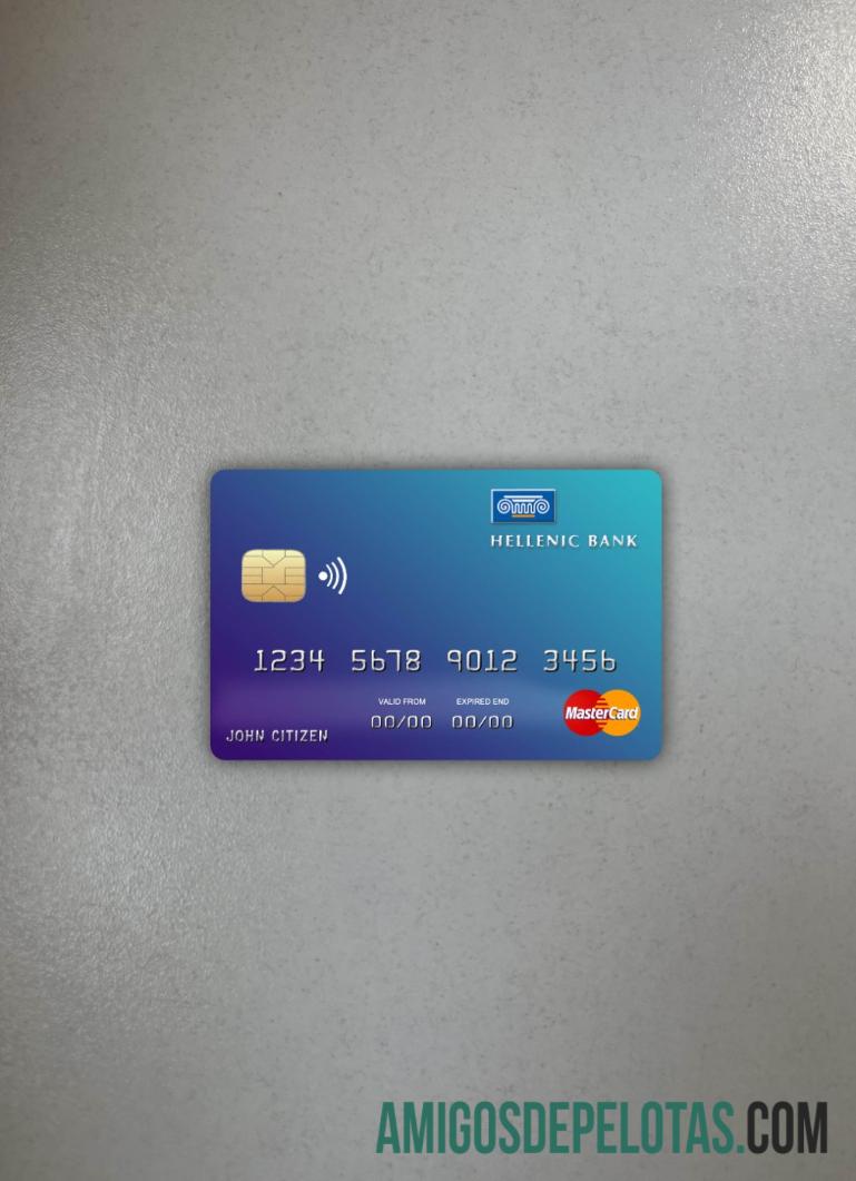 Siprus Hellenic bank mastercard tampilan foto depan pratinjau