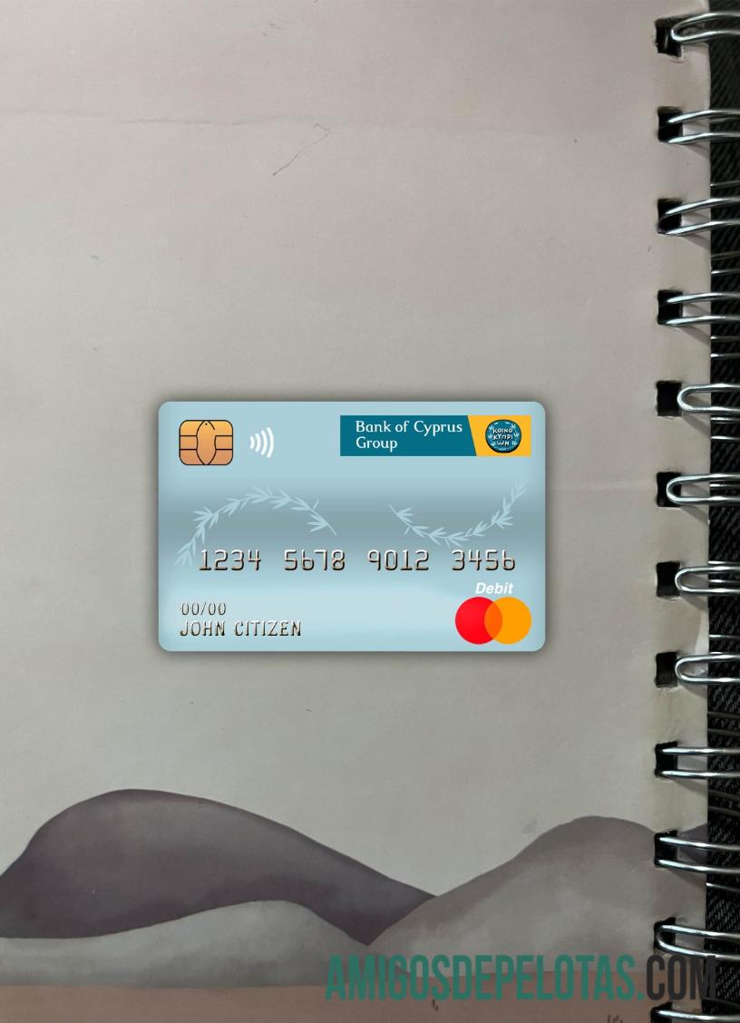 Siprus bank of Siprus bank master Debit kartu tampilan foto depan sampel