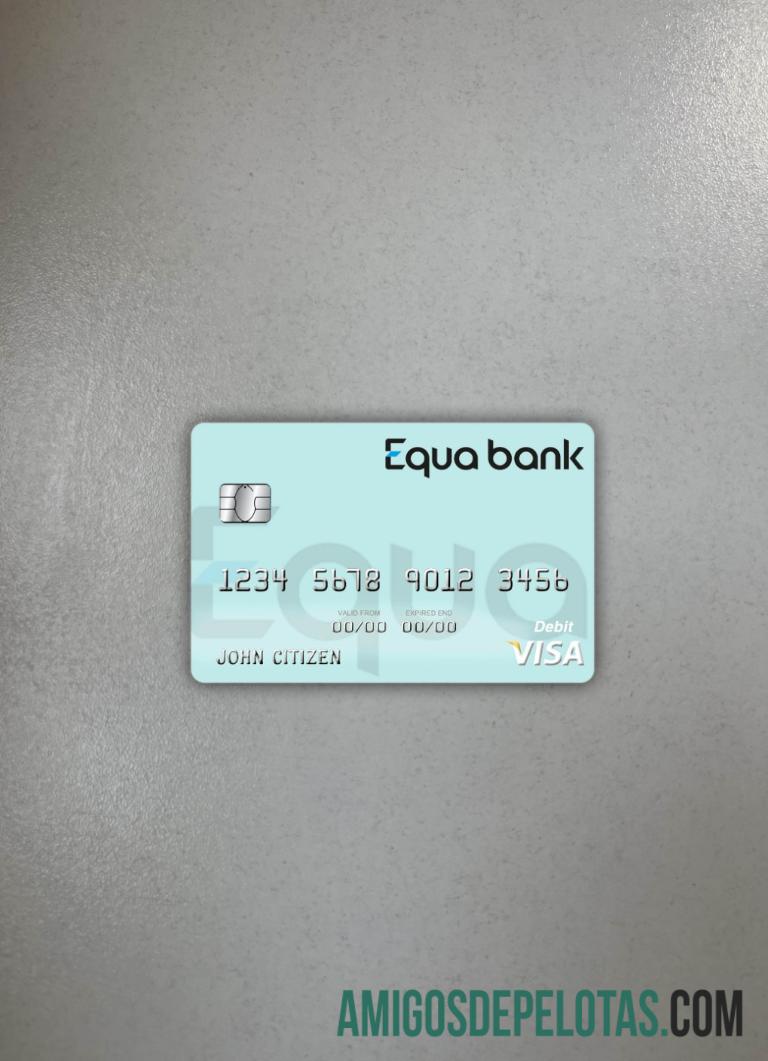 Republik Ceko Equa bank visa Debit kartu tampilan foto depan sampel