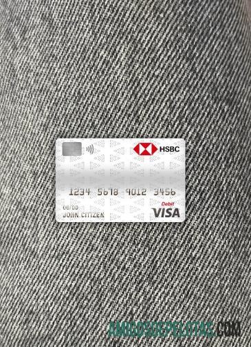 Republik Ceko HSBC bank visa Debit kartu tampilan foto depan pratinjau