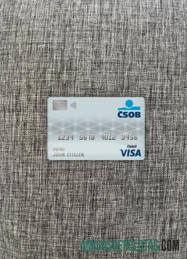 Republik Ceko ceskoslovenska╠ü obchodni╠ü bank visa Debit kartu tampilan foto depan pratinjau