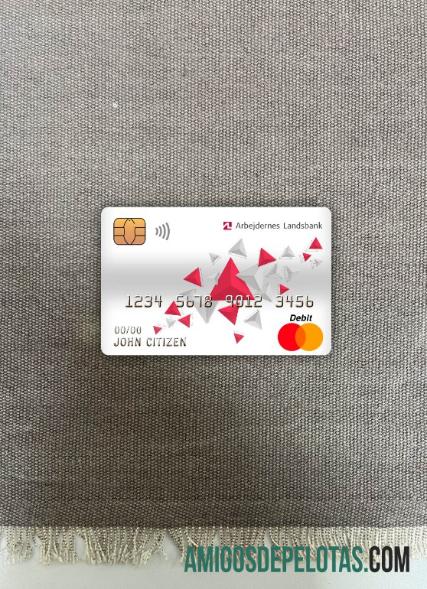 Denmark Arbejdernes landsbank bank master Debit kartu tampilan foto depan pratinjau