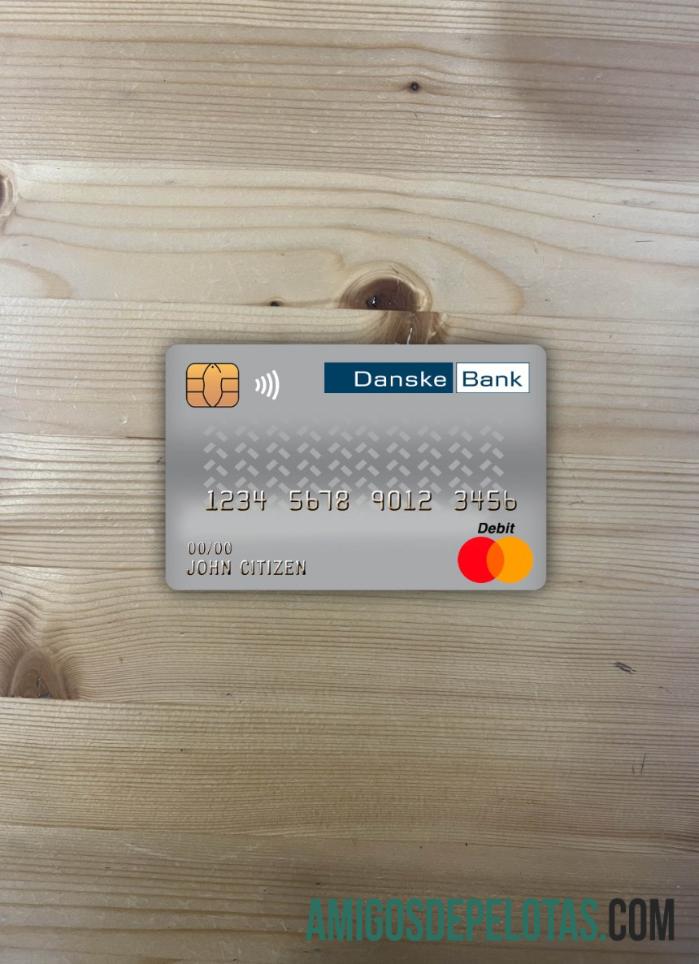 Denmark Danskebank master Debit kartu tampilan foto depan templat