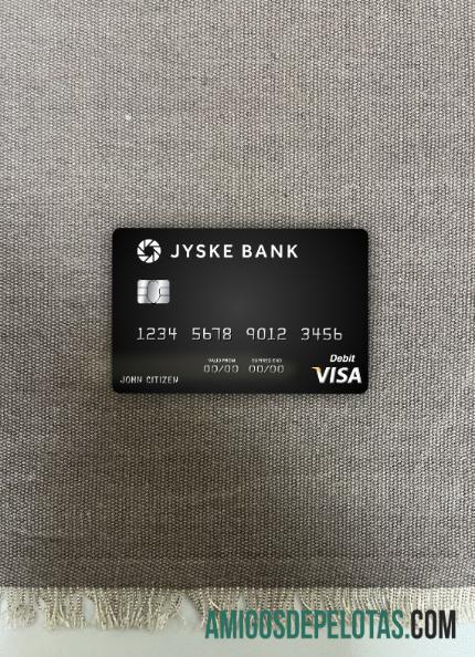 Denmark Jyske bank visa Debit kartu tampilan foto depan desain