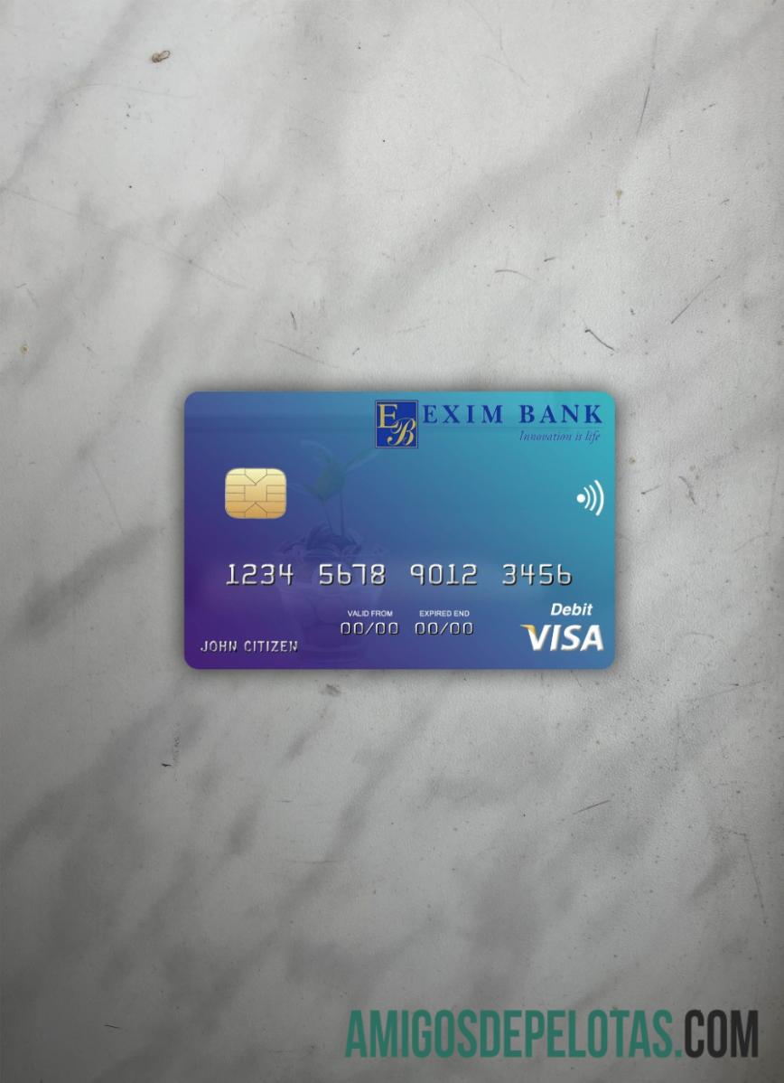 Jibuti Exim bank visa Debit kartu tampilan foto depan sampel