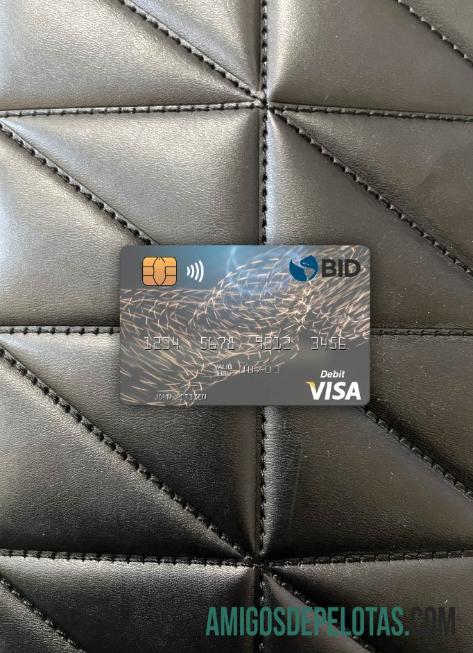 Republik Dominika Banco BID visa Debit kartu tampilan foto depan makering