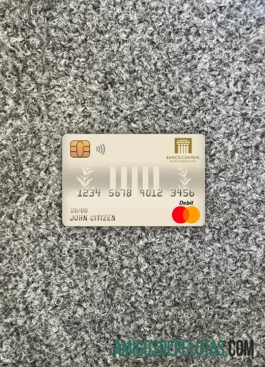 Republik Dominika Central bank master Debit kartu tampilan foto depan sampel
