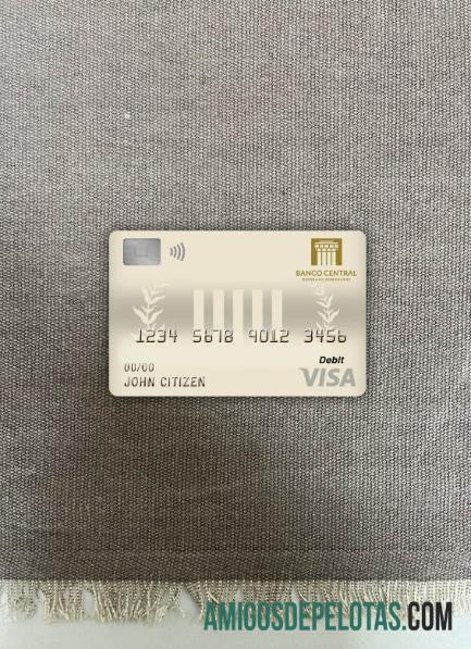 Republik Dominika Central bank visa Debit kartu tampilan foto depan desain