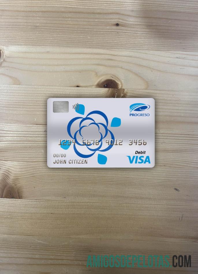 Republik Dominika Progreso bank visa Debit kartu tampilan foto depan templat