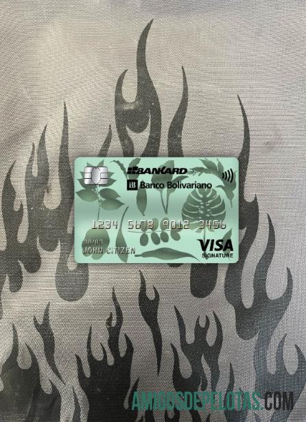 Ekuador Banco Bolivariano bank visa Tanda Tangan kartu tampilan foto depan sampel