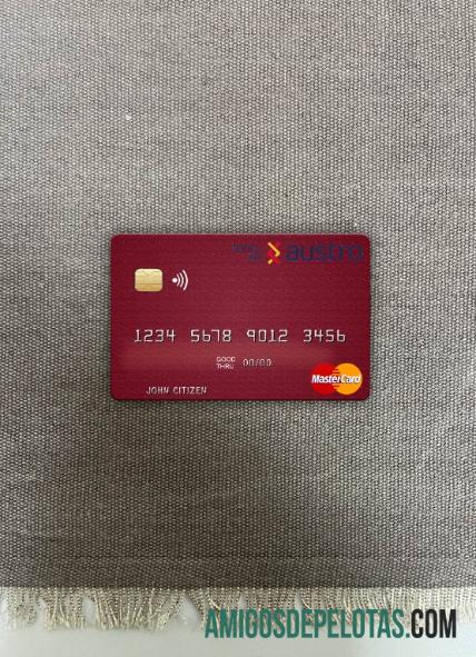 Ekuador Banco del Austro mastercard tampilan foto depan pratinjau