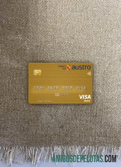 Ekuador Banco del Austro visa Debit kartu tampilan foto depan desain