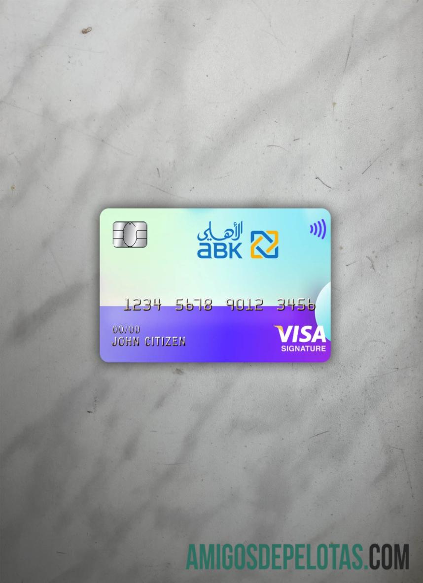 Mesir Al Ahli bank of Kuwait visa Tanda Tangan tampilan foto depan pratinjau