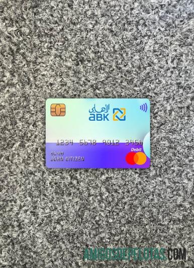 Mesir Al Ahli bank of Kuwait master kartu tampilan foto depan sampel