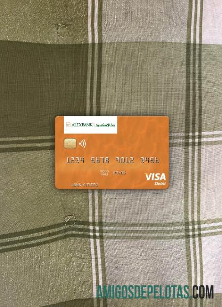 Mesir bank of Alexandria visa Debit kartu tampilan foto depan templat