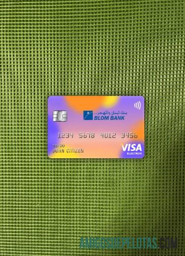 Mesir Blom bank visa electron kartu tampilan foto depan templat