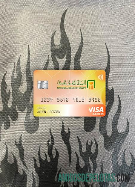 Mesir nasional bank visa electron kartu tampilan foto depan templat