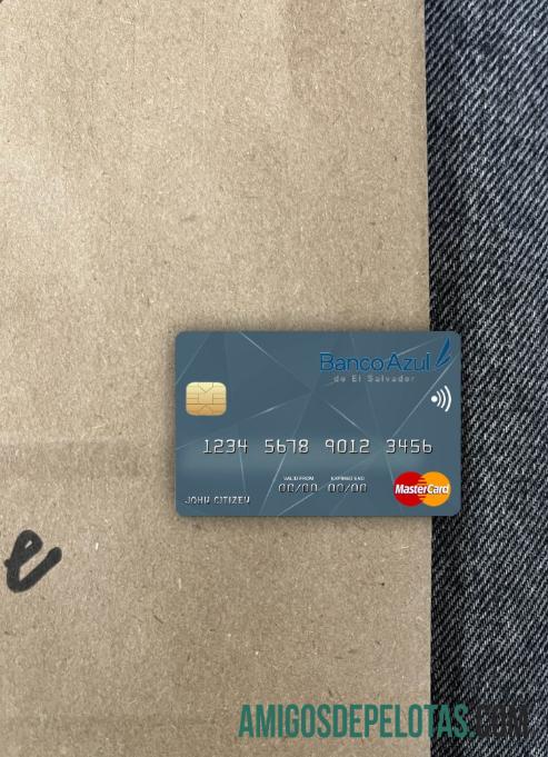 El Salvador Banco Azul de El Salvador mastercard tampilan foto depan sampel