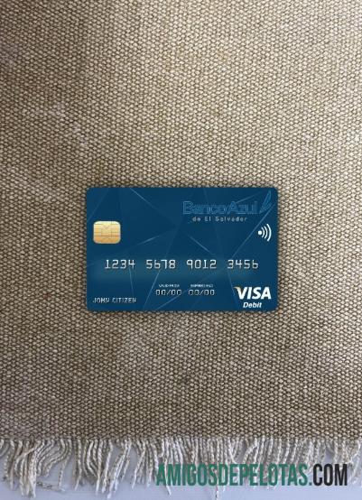 El Salvador Banco Azul de El Salvador visa Debit kartu tampilan foto depan desain
