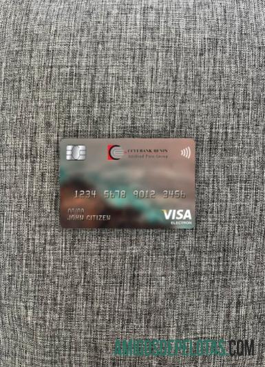 Guinea Khatulistiwa CCEI bank visa electron kartu tampilan foto depan pratinjau