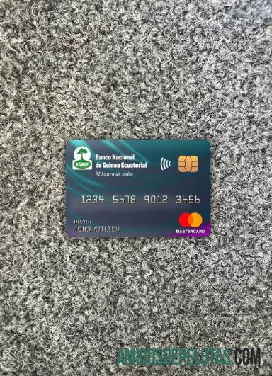 Guinea Khatulistiwa nasional bank master kartu tampilan foto depan desain