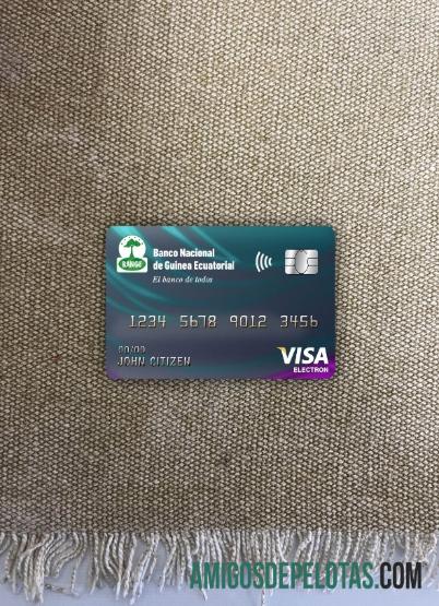 Guinea Khatulistiwa nasional bank visa electron kartu tampilan foto depan pratinjau