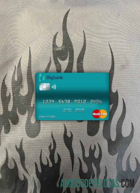 Estonia Bigbank mastercard tampilan foto depan sampel