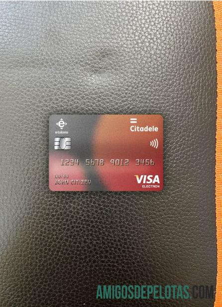Estonia Citadele filiale AS bank visa electron kartu tampilan foto depan sampel