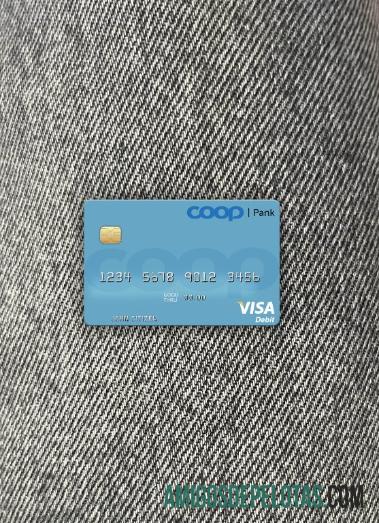 Estonia Coop Pank visa Debit kartu tampilan foto depan makering