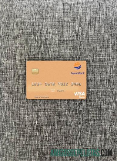 Etiopia Awash International bank visa Debit kartu tampilan foto depan templat