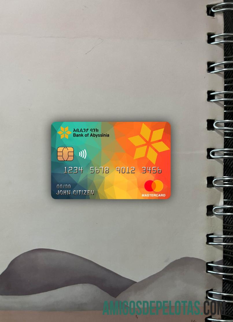Etiopia bank of Abyssinia bank master kartu tampilan foto depan desain