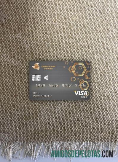 Etiopia komersial bank visa gold kartu tampilan foto depan sampel