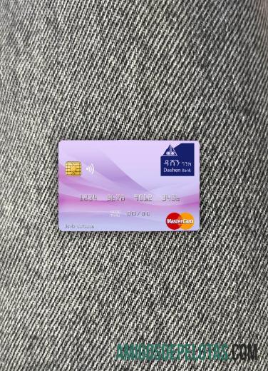 Etiopia Dashen bank mastercard tampilan foto depan desain
